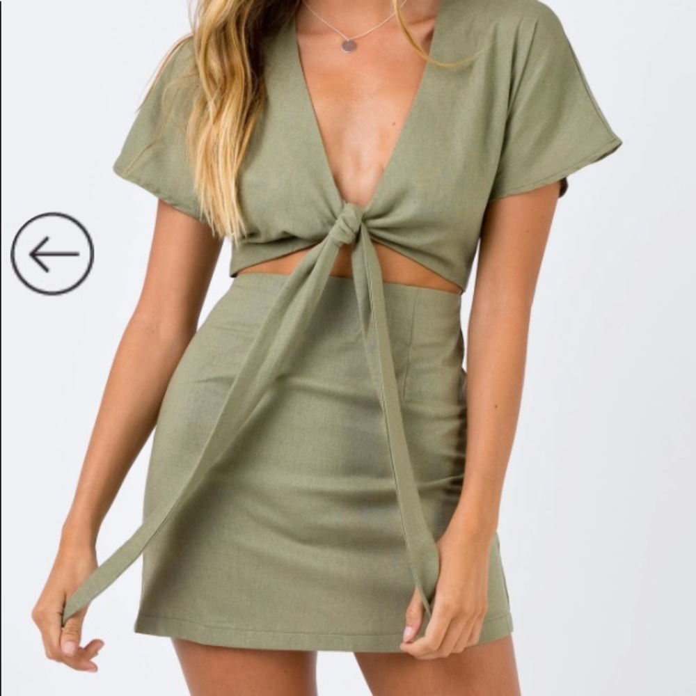 PRINCESS POLLY tie front mini dress